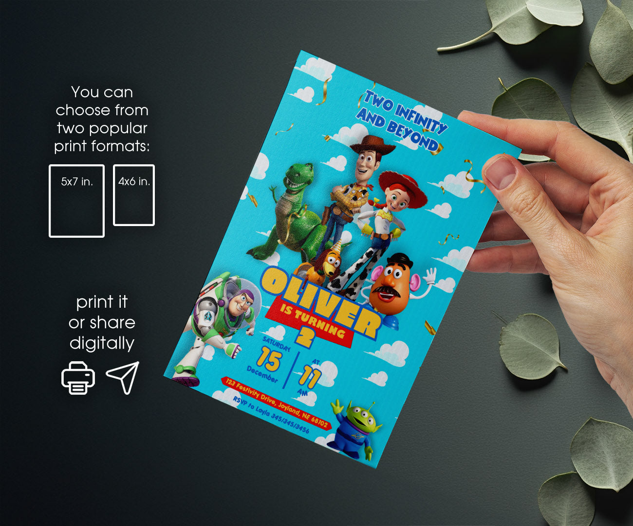 Toy Story Woody customizable invitation template | Share or Print | DR337
