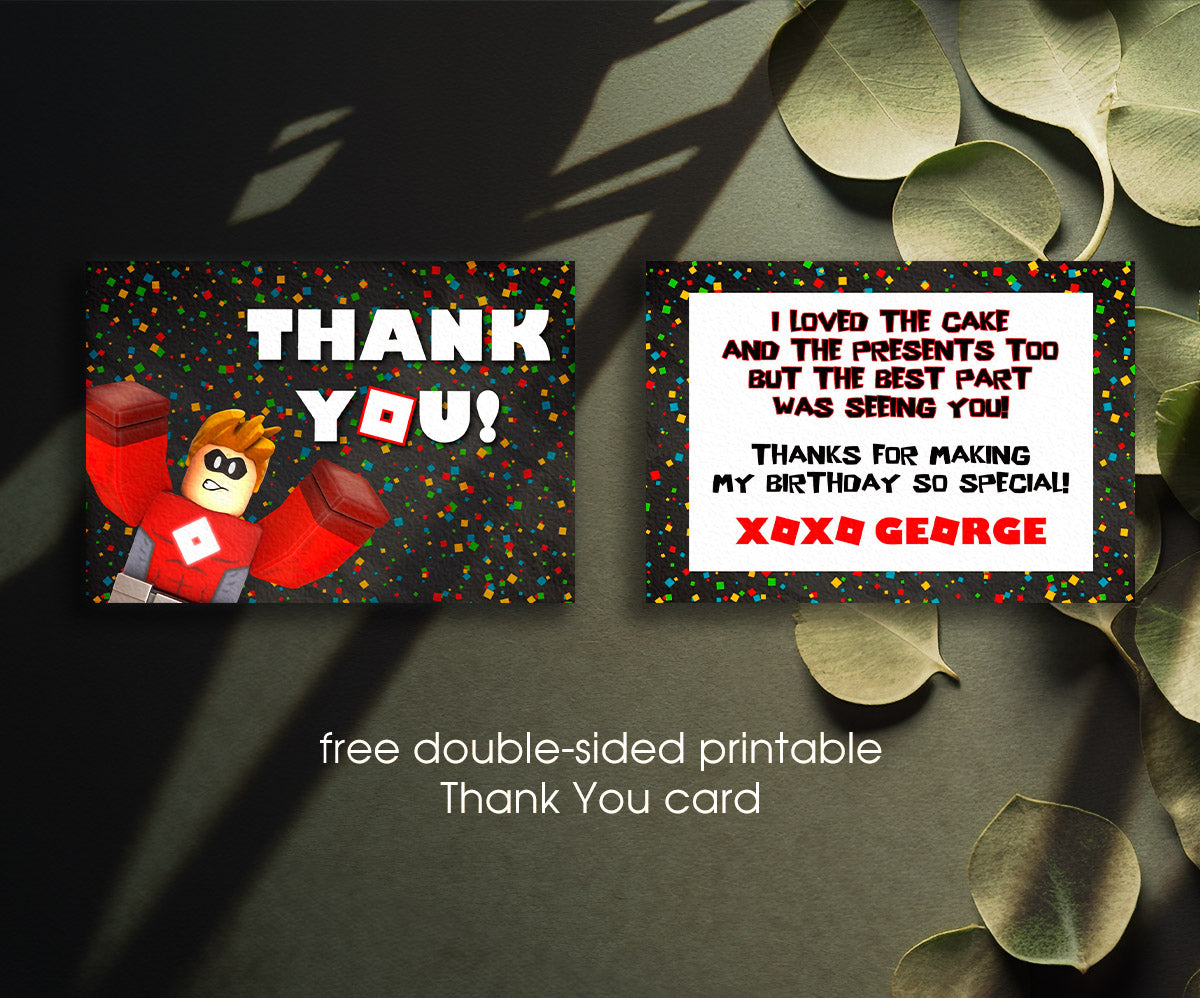 Roblox Gamer customizable invitation template | Share or Print | MC901