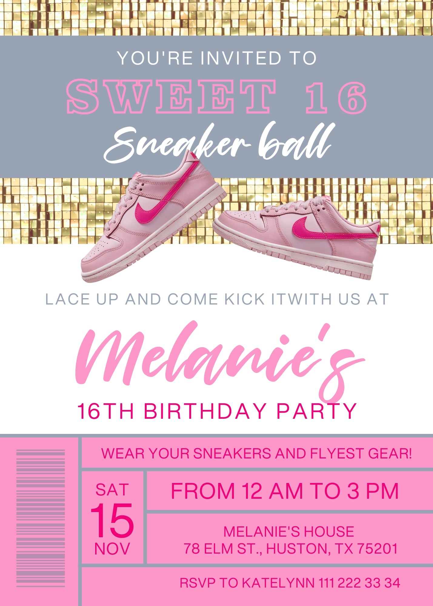 Sneaker Ball Air Jordan Nike customizable invitation template | Share or Print | TH337
