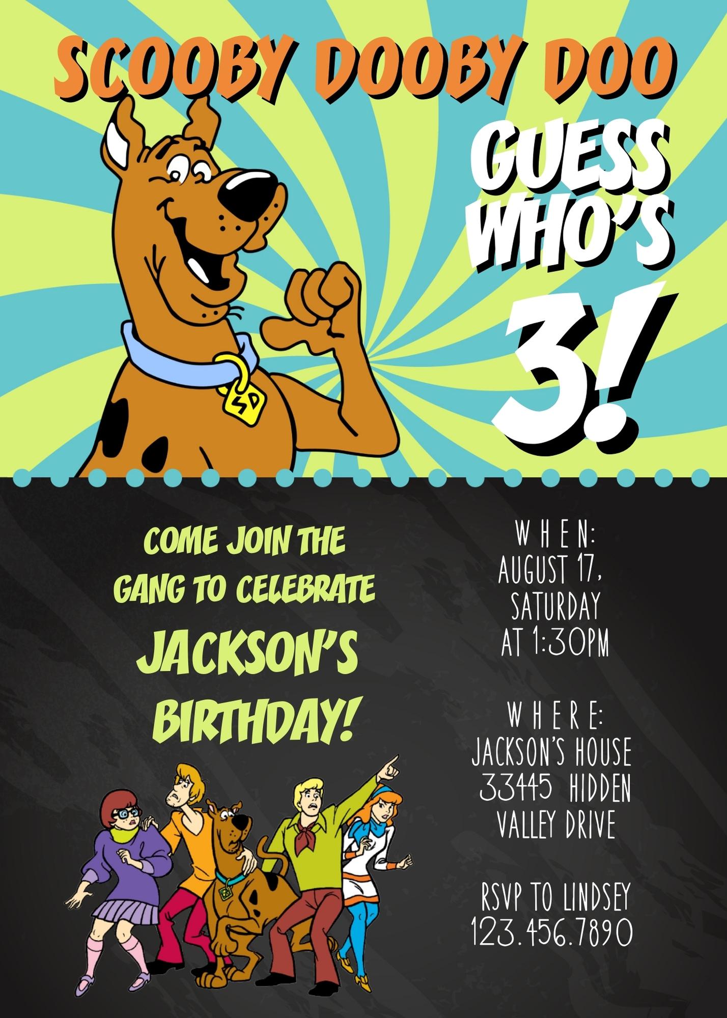 Scooby-Doo customizable invitation template | Share or Print | RK697