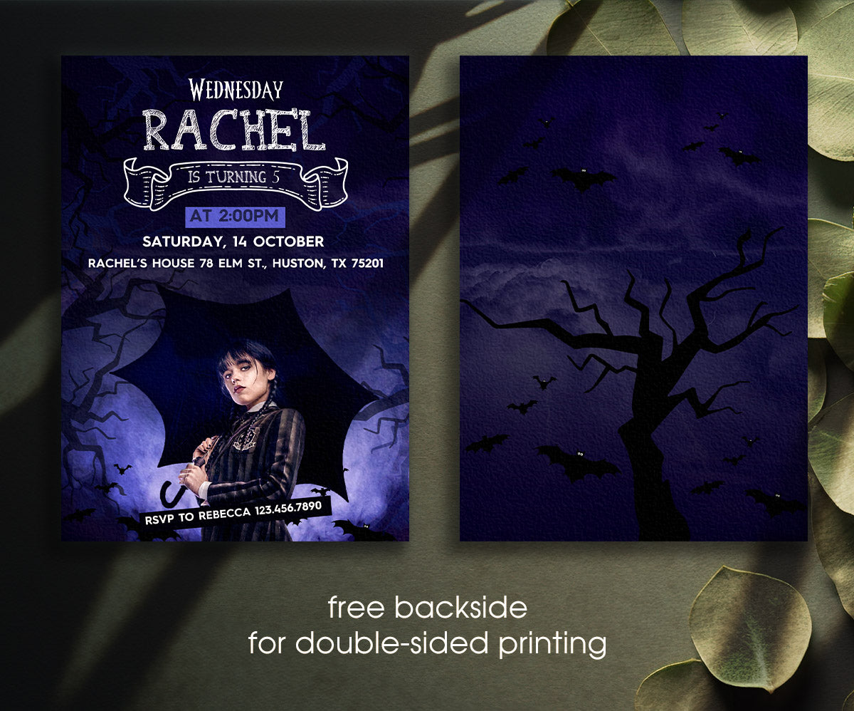 Wednesday Addams customizable invitation template | Share or Print | girl | BA941