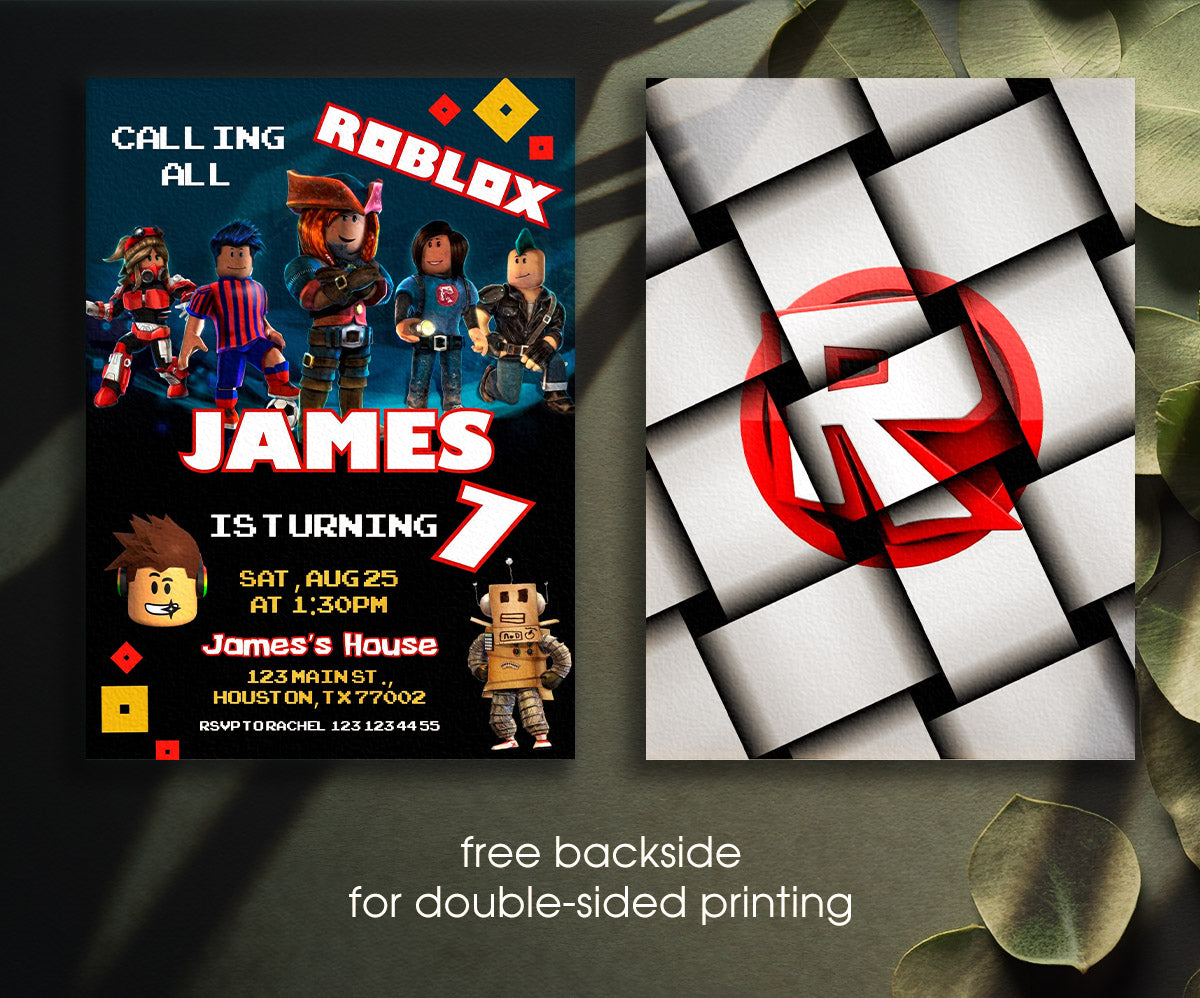 Roblox Gamer customizable invitation template | Share or Print | KQ267