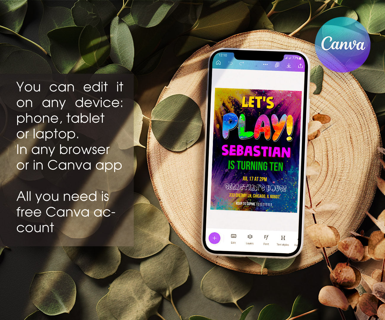 Play Party Gamer customizable invitation template | Share or Print | YC918