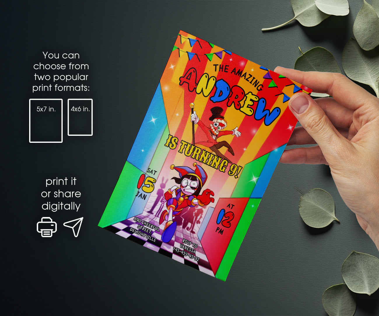 The Amazing Digital Circus customizable invitation template | Share or Print | MQ553
