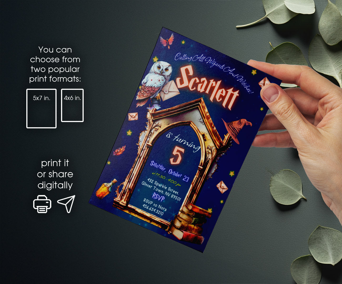 Harry Potter customizable invitation template | Share or Print | KQ308