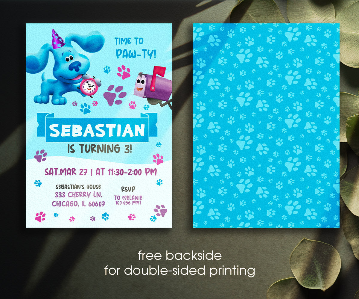 Blue's Clues Puppy customizable invitation template | Share or Print | TP164