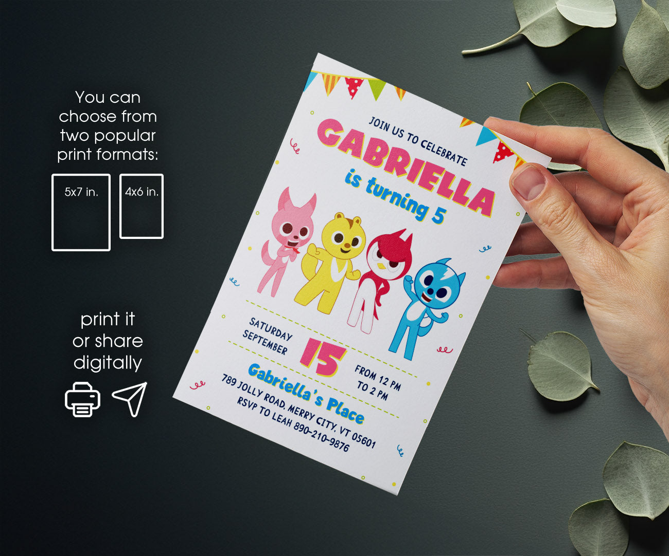 Miniforce customizable invitation template | Share or Print | boy | MN919