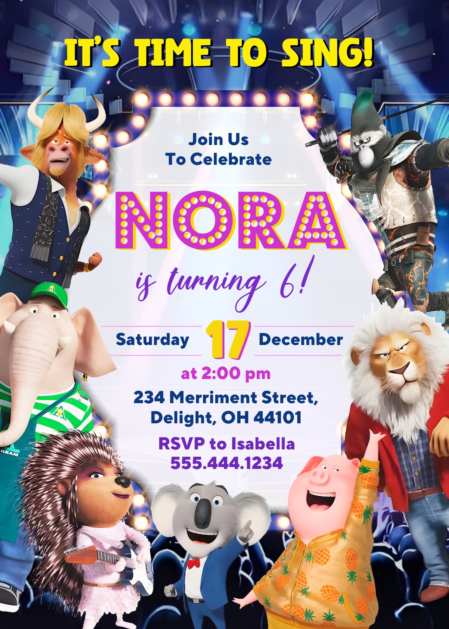 Sing Two Karaoke customizable invitation template | Share or Print | YP137