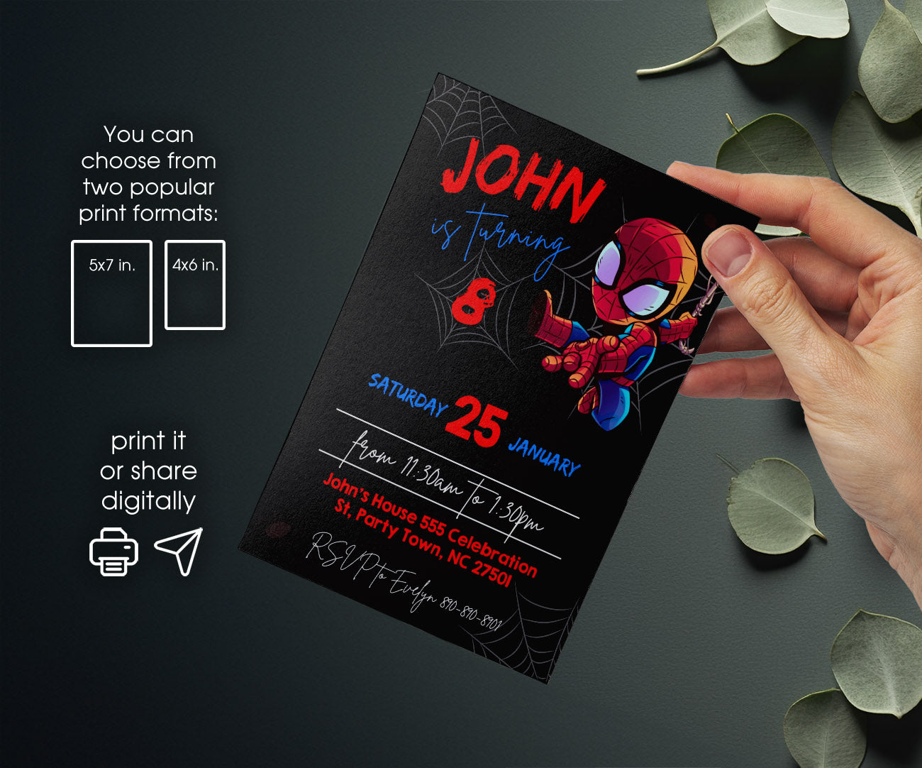 Spidey and His Amazing Friends customizable invitation template | Share or Print | boy | NT722