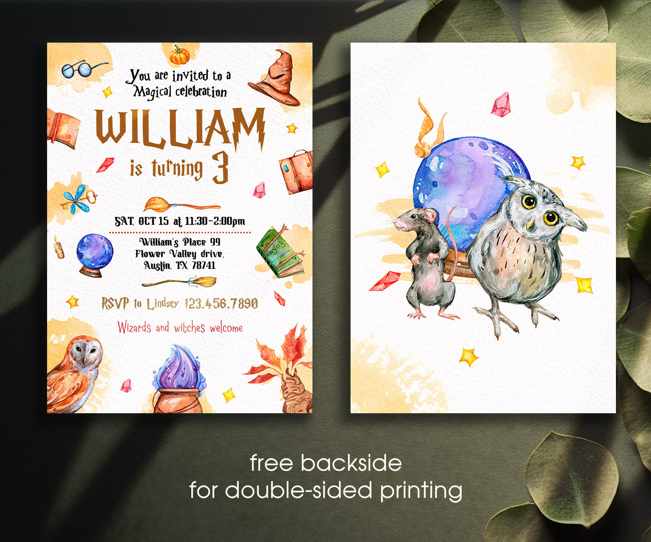 Harry Potter customizable invitation template | Share or Print | AN726