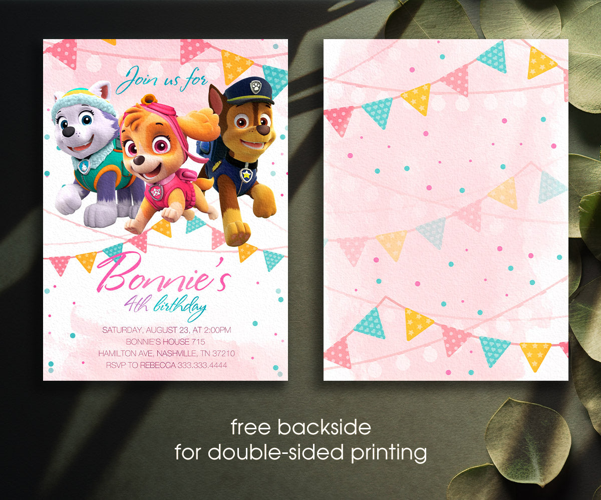 PAW Patrol customizable invitation template | Share or Print | WV997