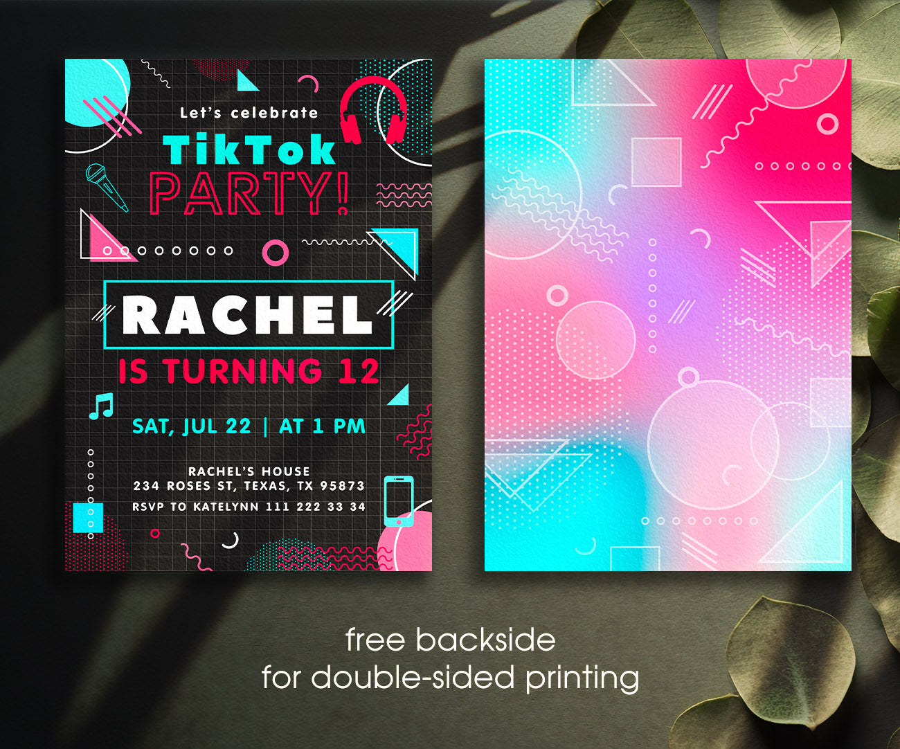 Tik Tok Party customizable invitation template | Share or Print | TV192