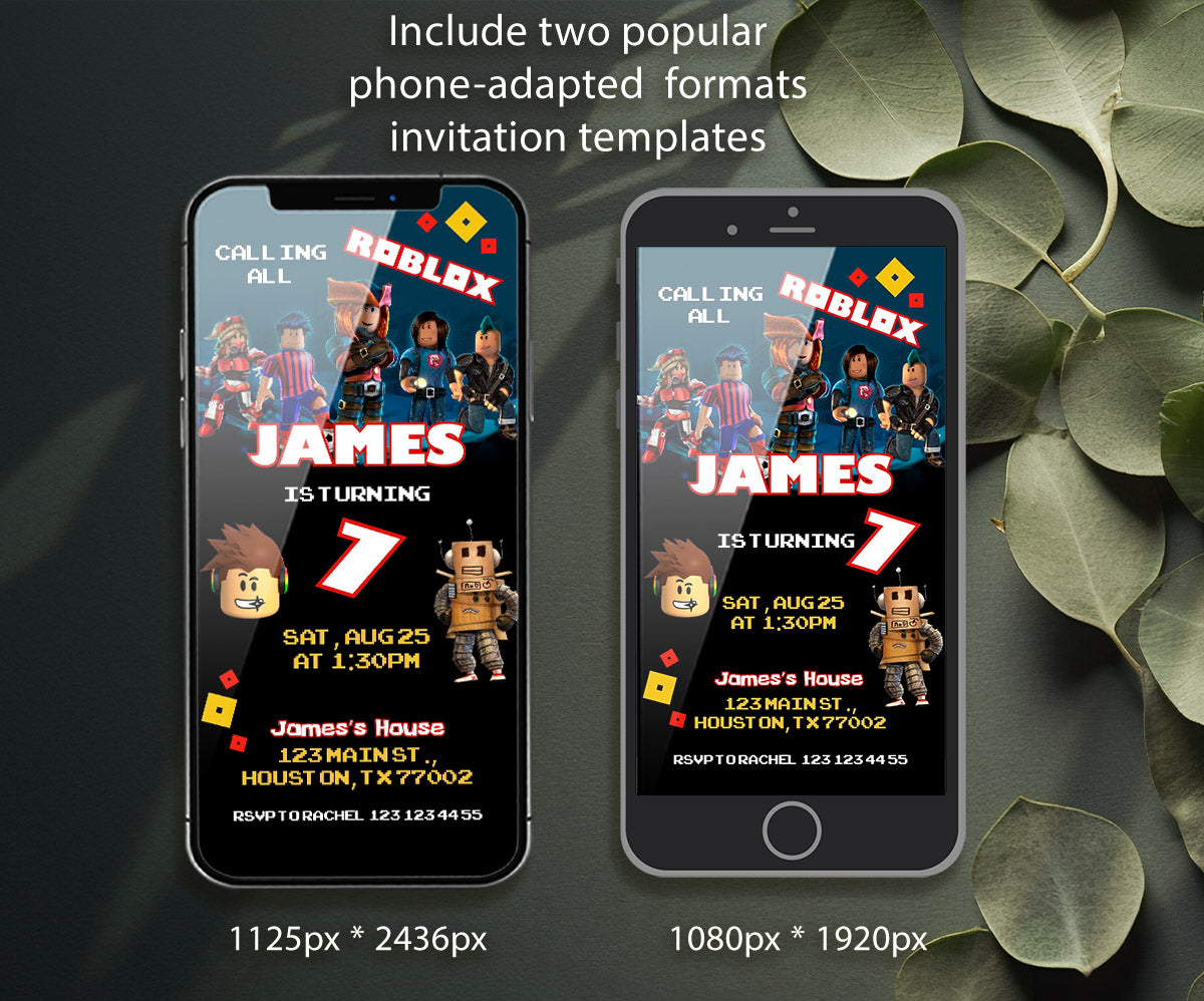 Roblox Gamer customizable invitation template | Share or Print | KQ267