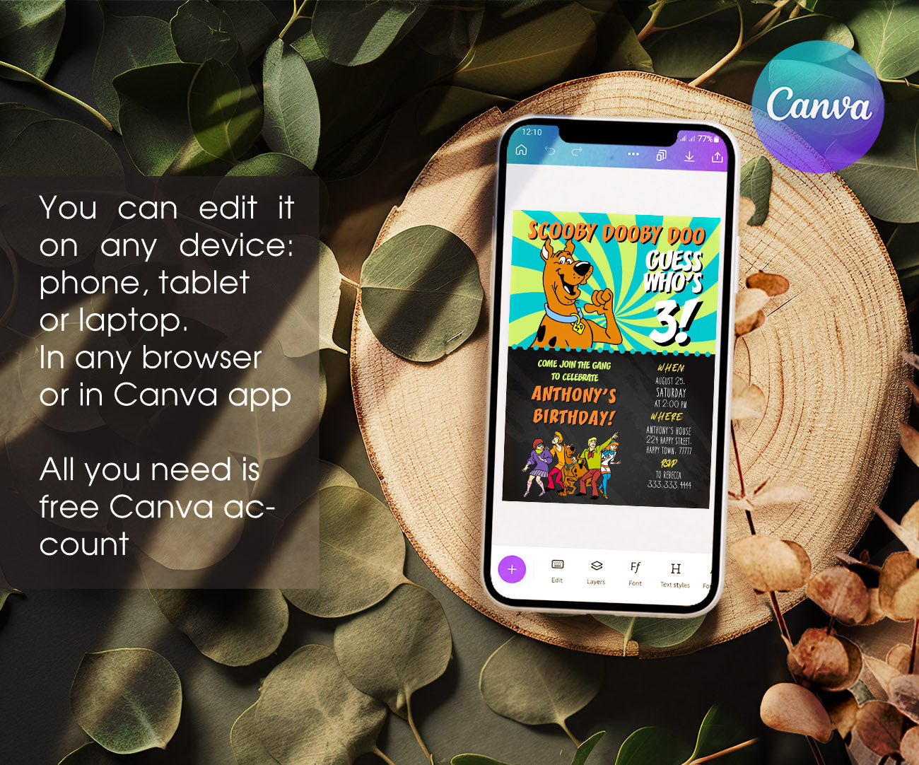Scooby-Doo customizable invitation template | Share or Print | OQ873