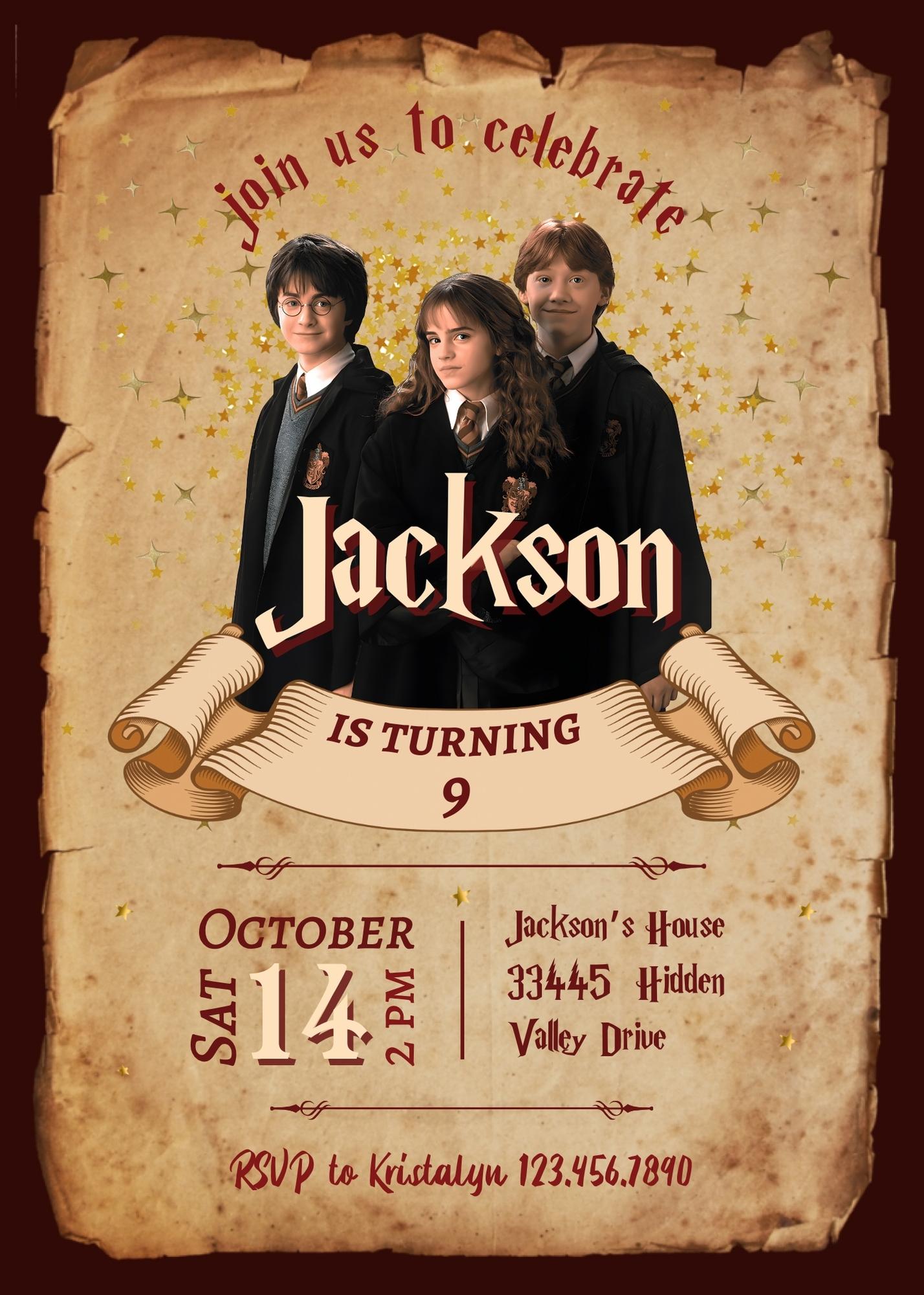 Harry Potter customizable invitation template | Share or Print | VO707