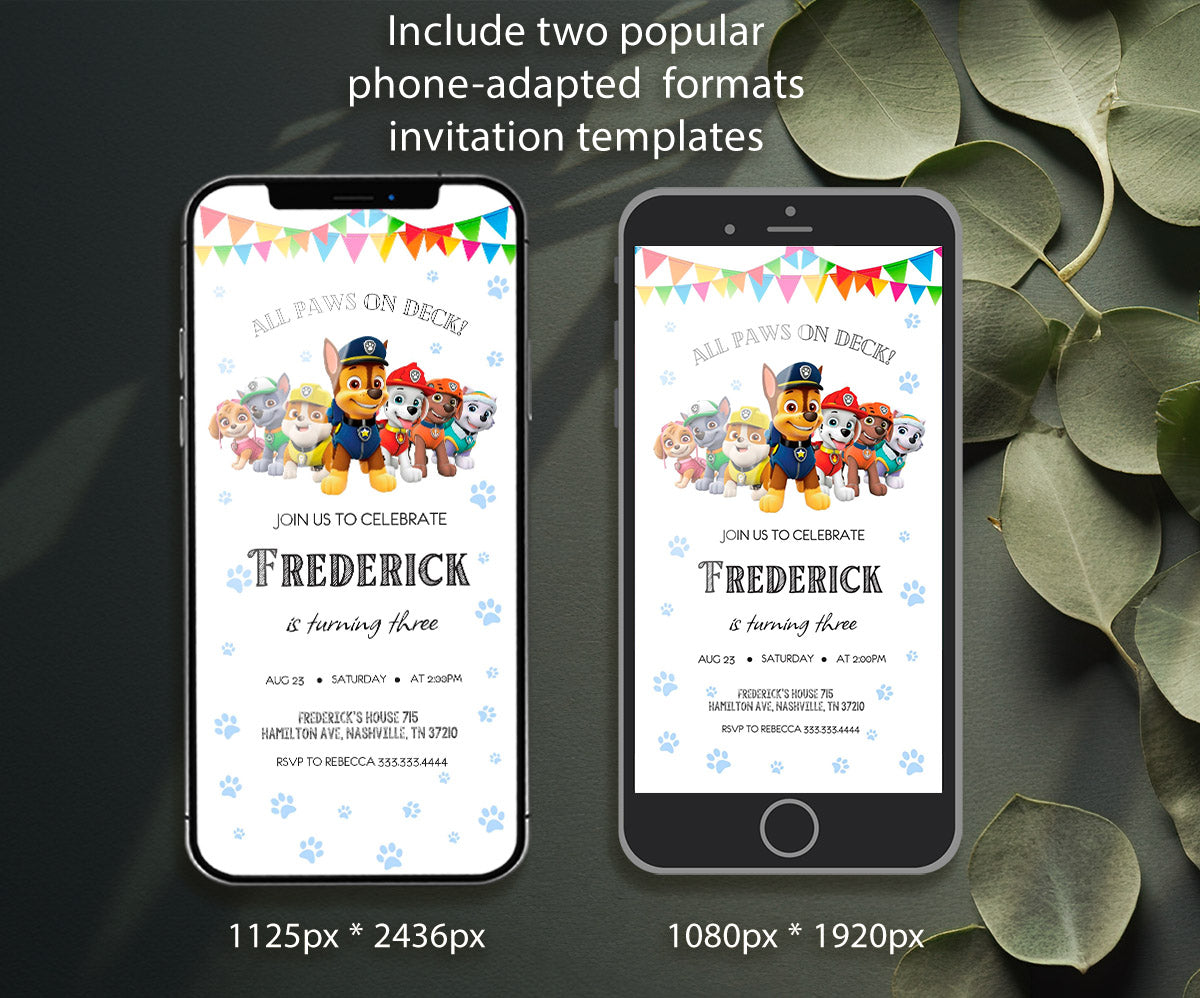 PAW Patrol customizable invitation template | Share or Print | ZZ817