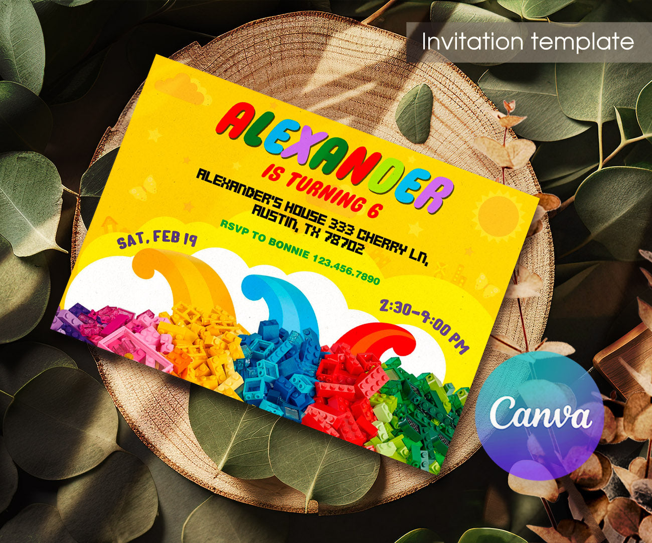 Lego customizable invitation template | Share or Print | LX862