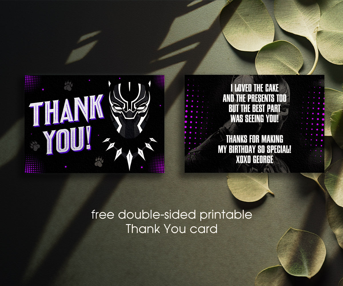 Black Panther Superhero Marvel customizable invitation template | Share or Print | boy | IG696