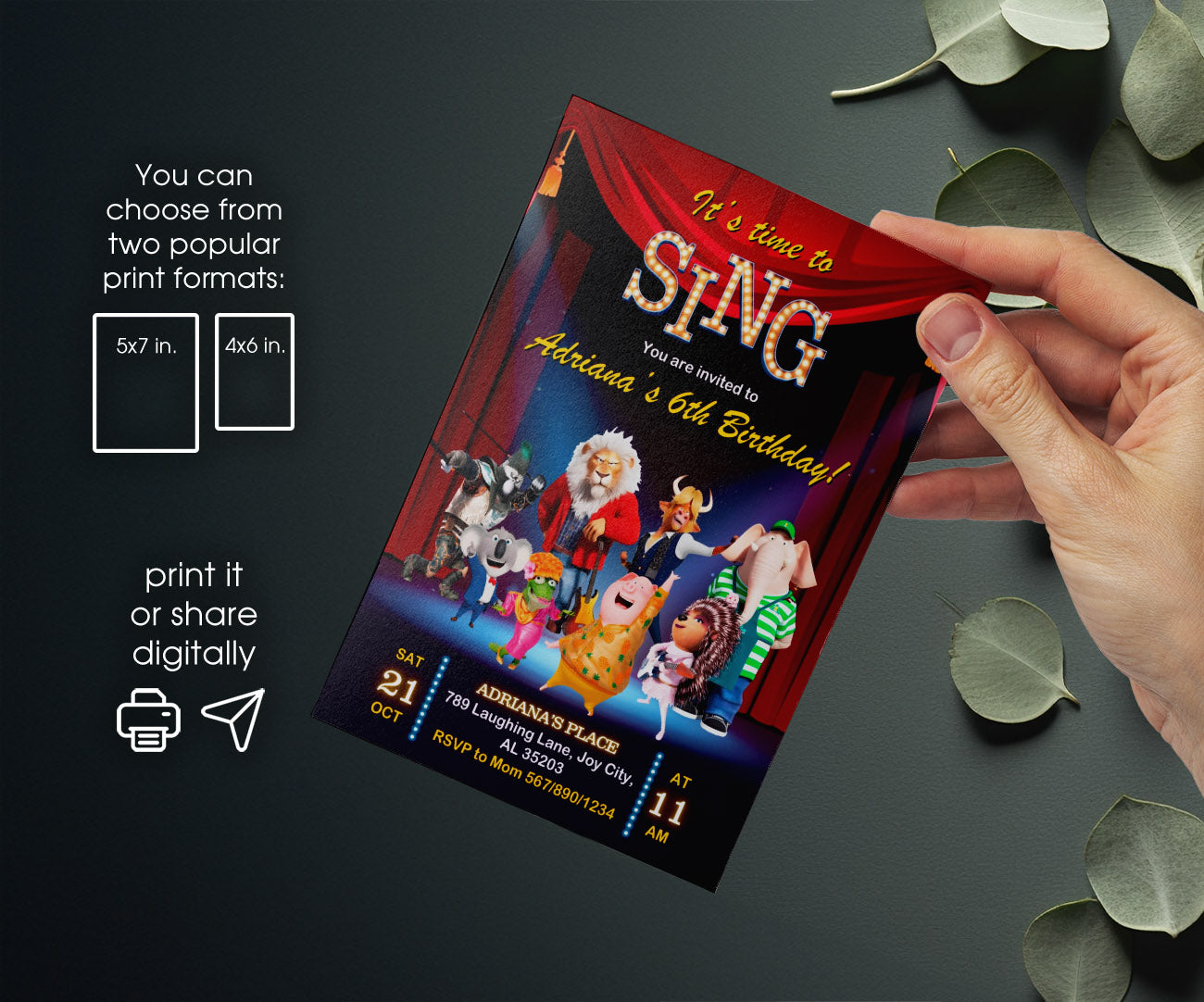 Sing Two Karaoke customizable invitation template | Share or Print | OJ226