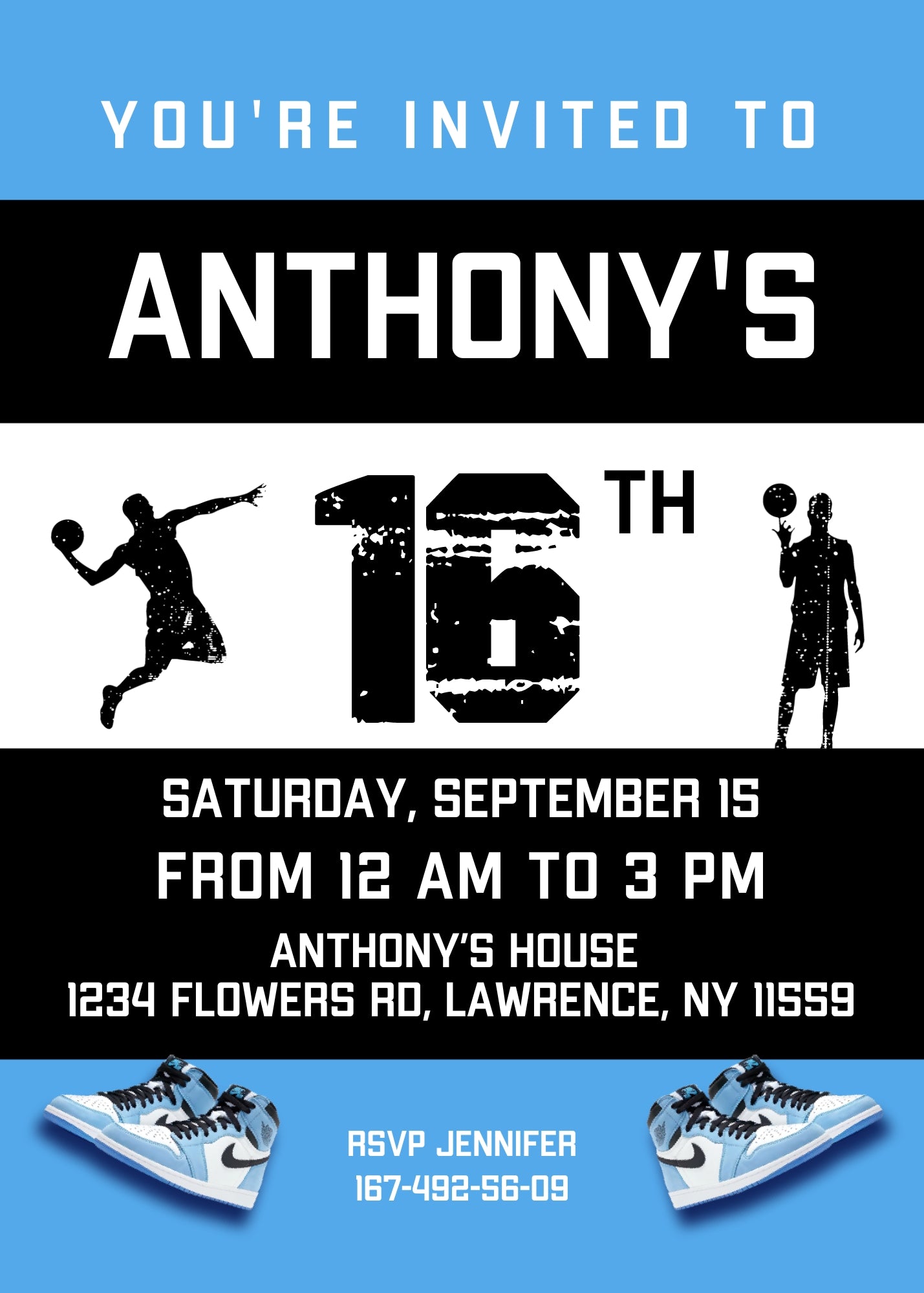Sneaker Ball Air Jordan Nike customizable invitation template | Share or Print | TH647