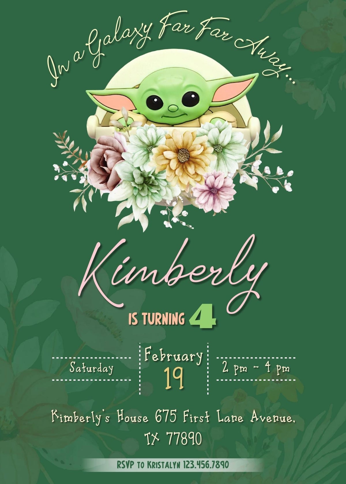 Baby Yoda Grogu Star Wars Mandalorian customizable invitation template | Share or Print | boy | WM567
