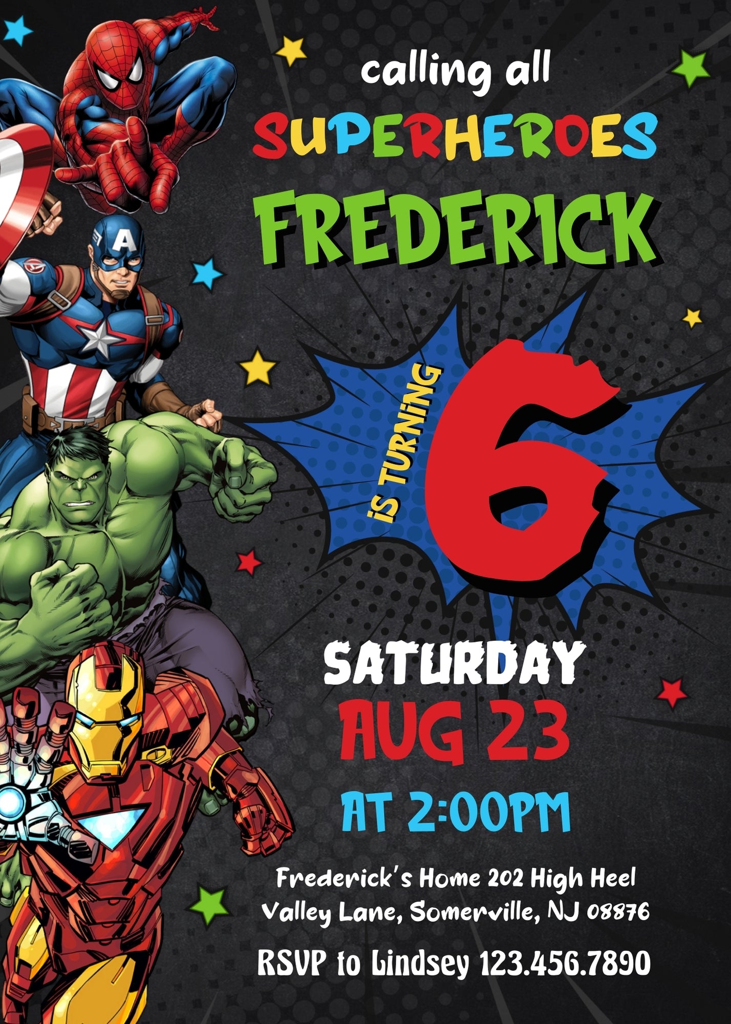 Avengers Marvel Superhero customizable invitation template | Share or Print | boy | OM573