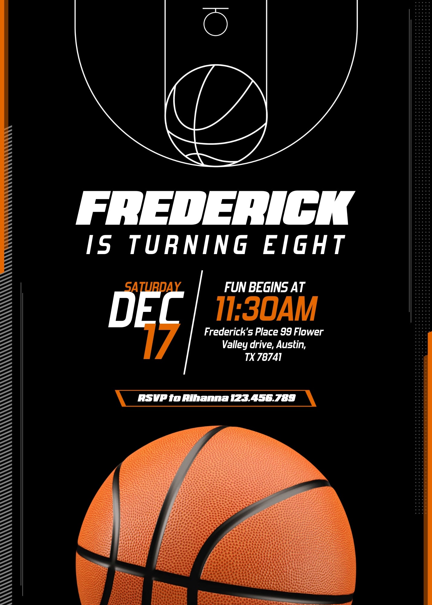 Basketball NBA Slam Dunk customizable invitation template | Share or Print | boy | XK941
