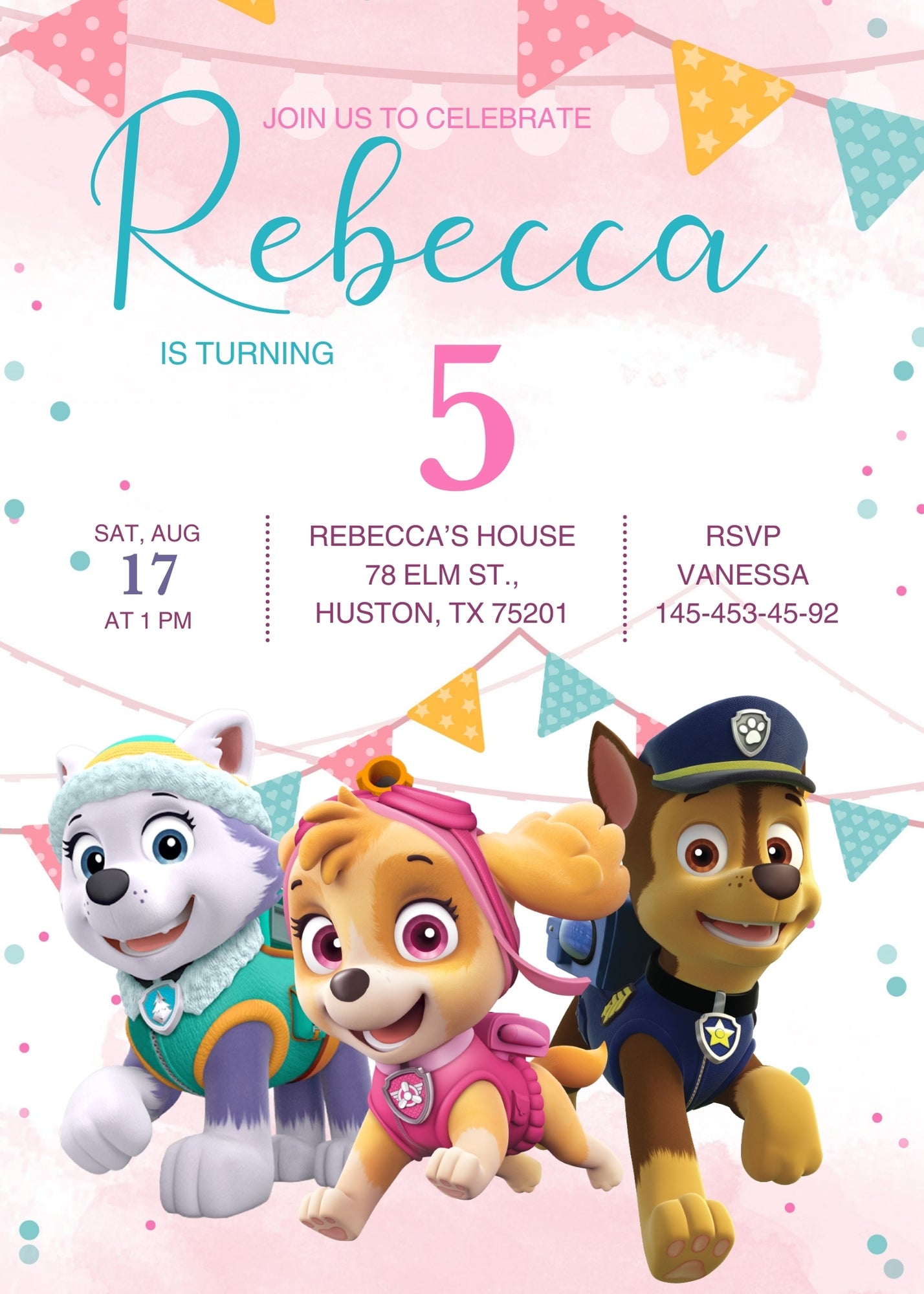 PAW Patrol customizable invitation template | Share or Print | XJ850