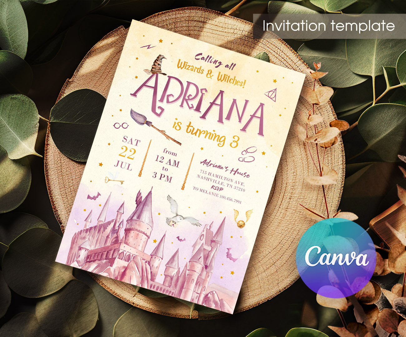 Harry Potter customizable invitation template | Share or Print | EE156