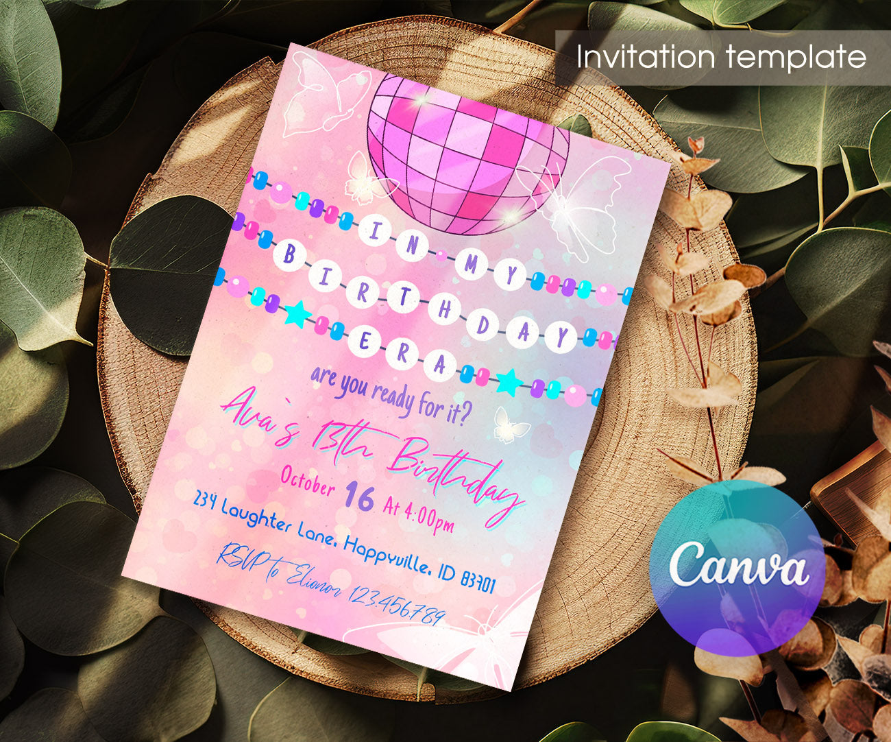 Taylor Swift Eras Tour customizable invitation template | Share or Print | girl | IE341