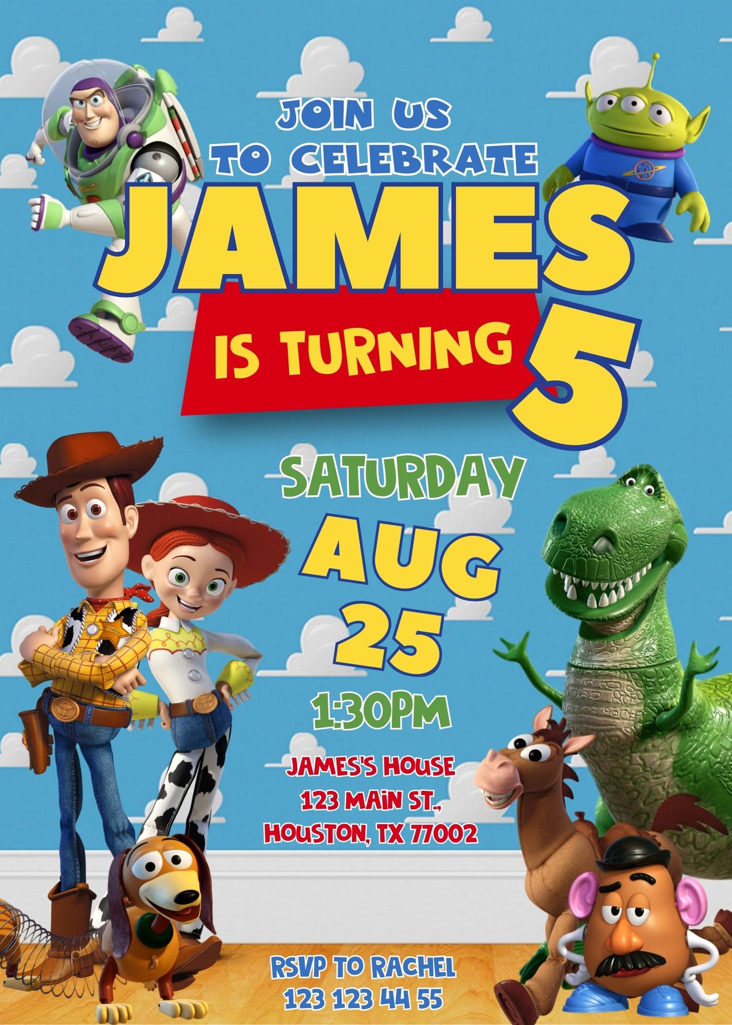 Toy Story Woody customizable invitation template | Share or Print | MH310