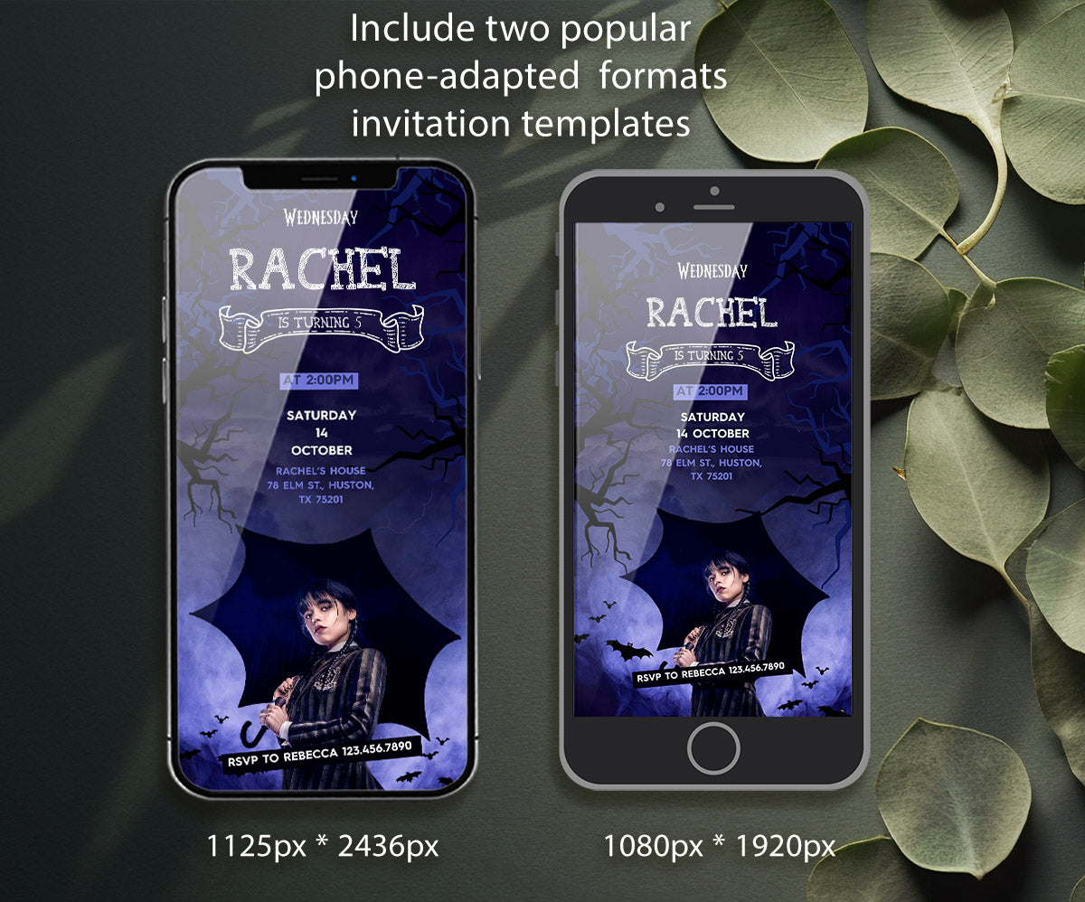 Wednesday Addams customizable invitation template | Share or Print | girl | BA941