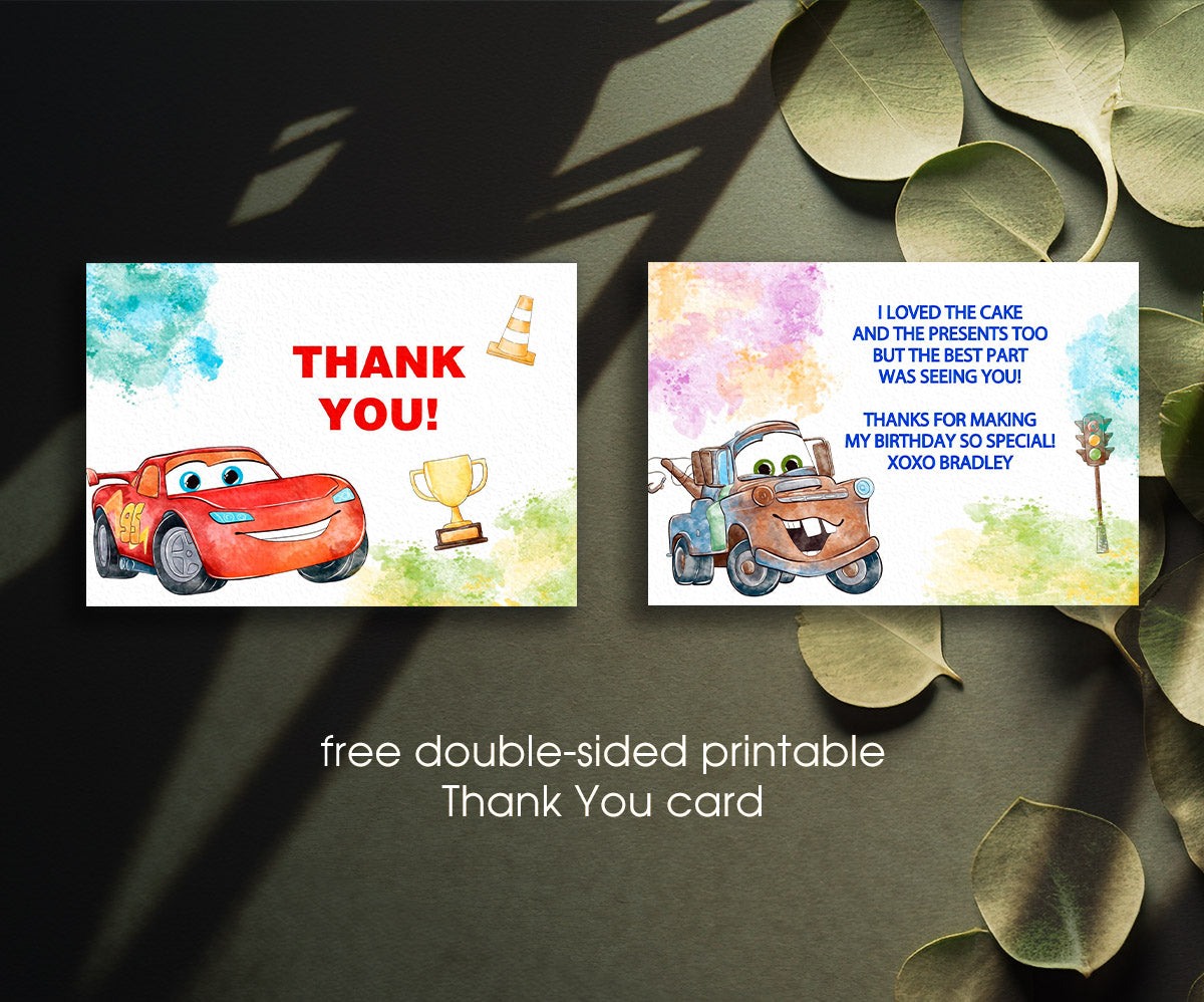 Cars Lightning McQueen customizable invitation template | Share or Print | boy | GW672