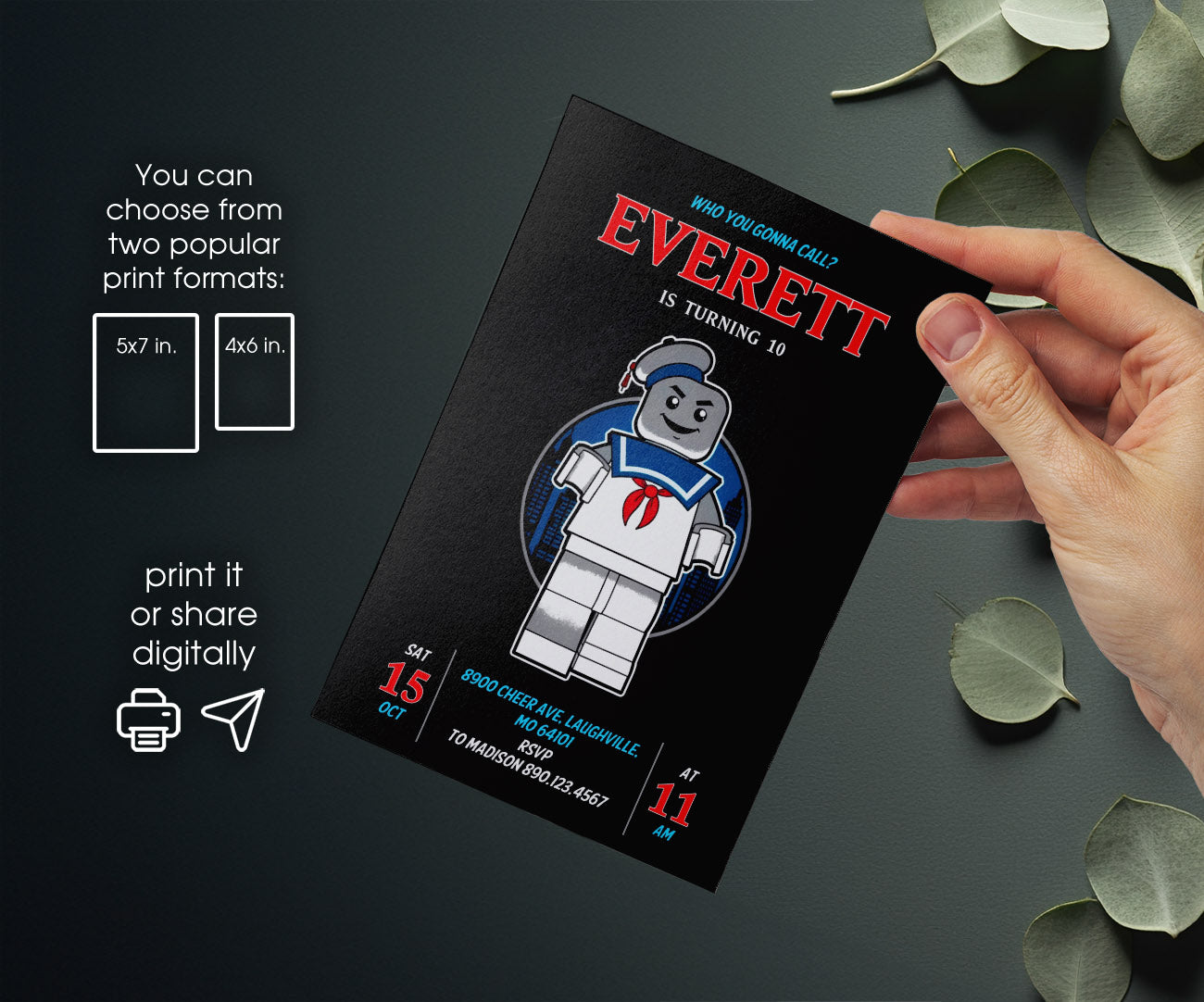 Ghostbusters customizable invitation template | Share or Print | NW211