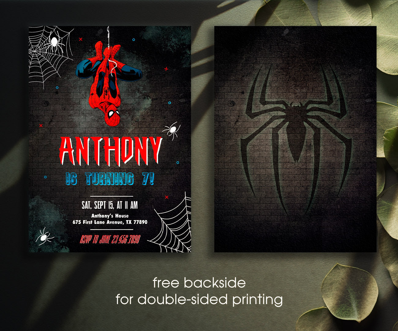 Spiderman Marvel Superhero customizable invitation template | Share or Print | boy | WU808