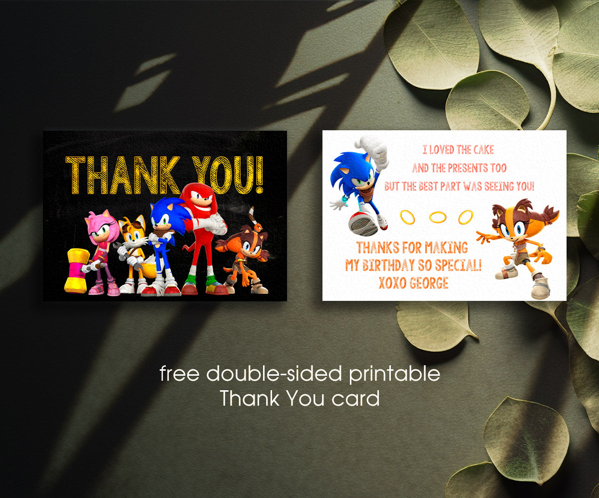 Sonic the Hedgehog customizable invitation template | Share or Print | FK383