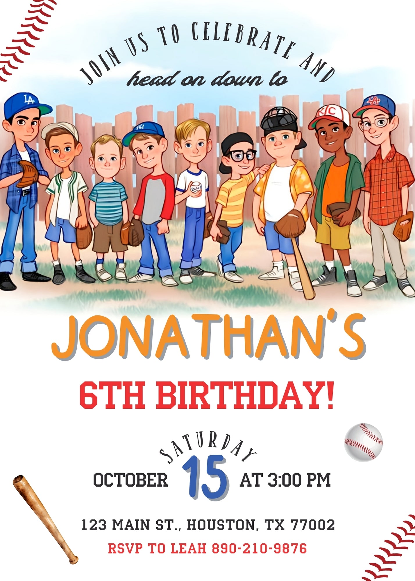 Baseball MLB Sport customizable invitation template | Share or Print | IX913