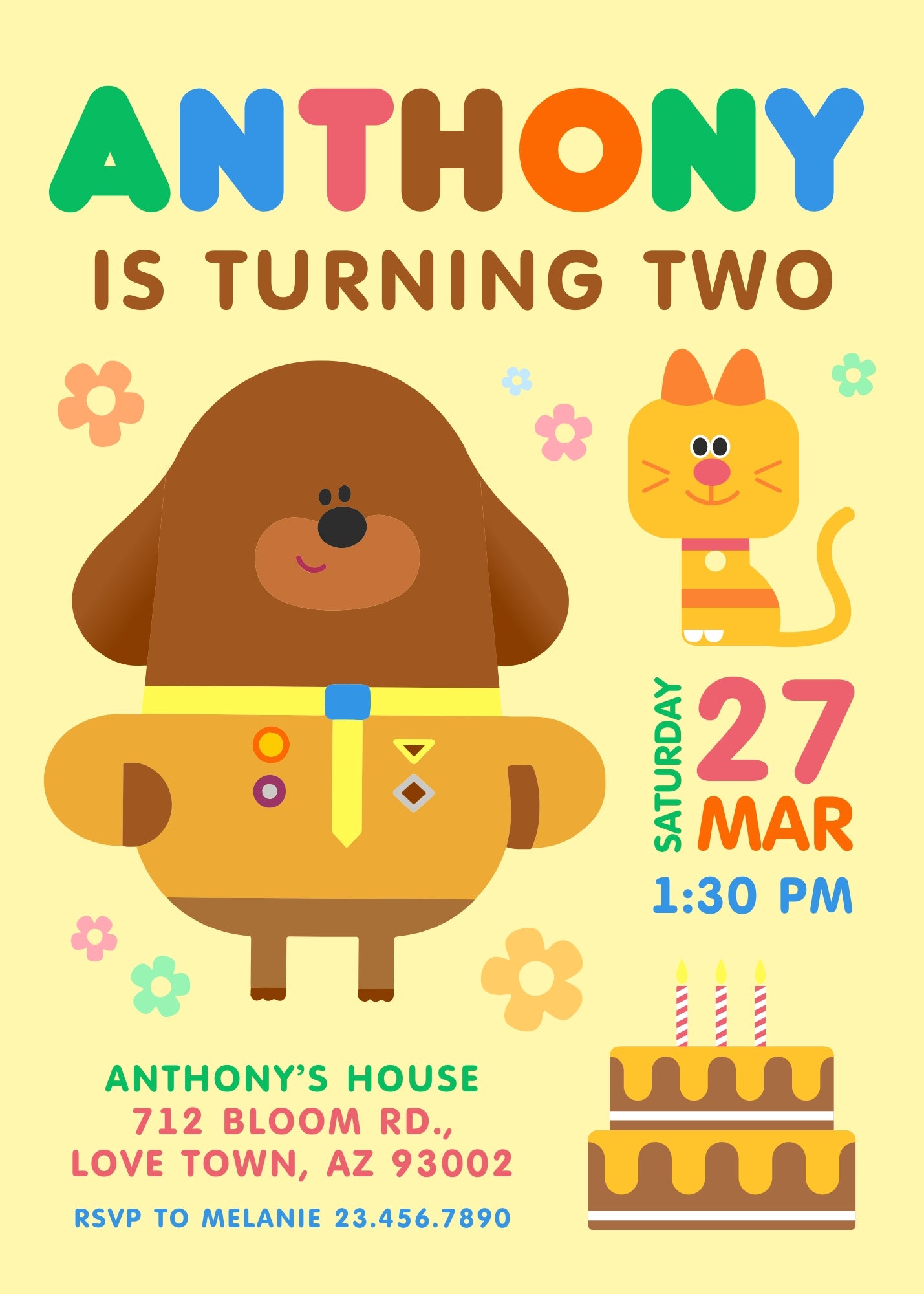 Hey Duggee customizable invitation template | Share or Print | LA951