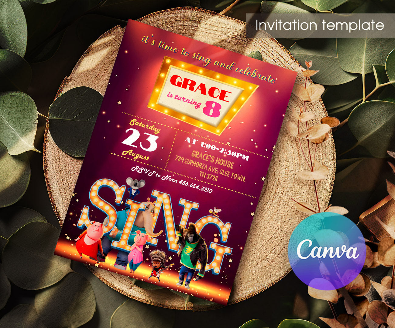 Sing Two Karaoke customizable invitation template | Share or Print | XP497