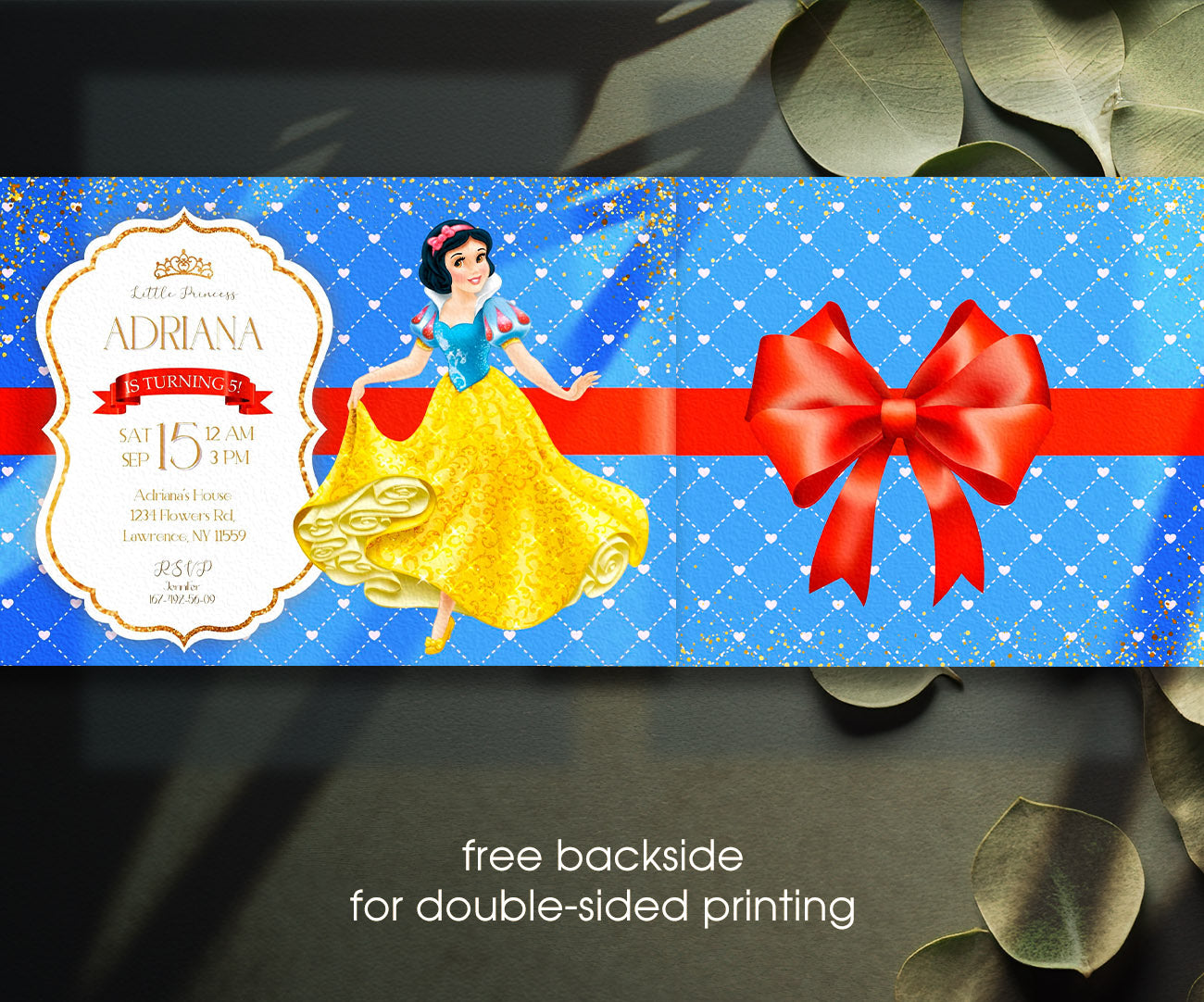 Snow White Princess customizable invitation template | Share or Print | girl | TP708