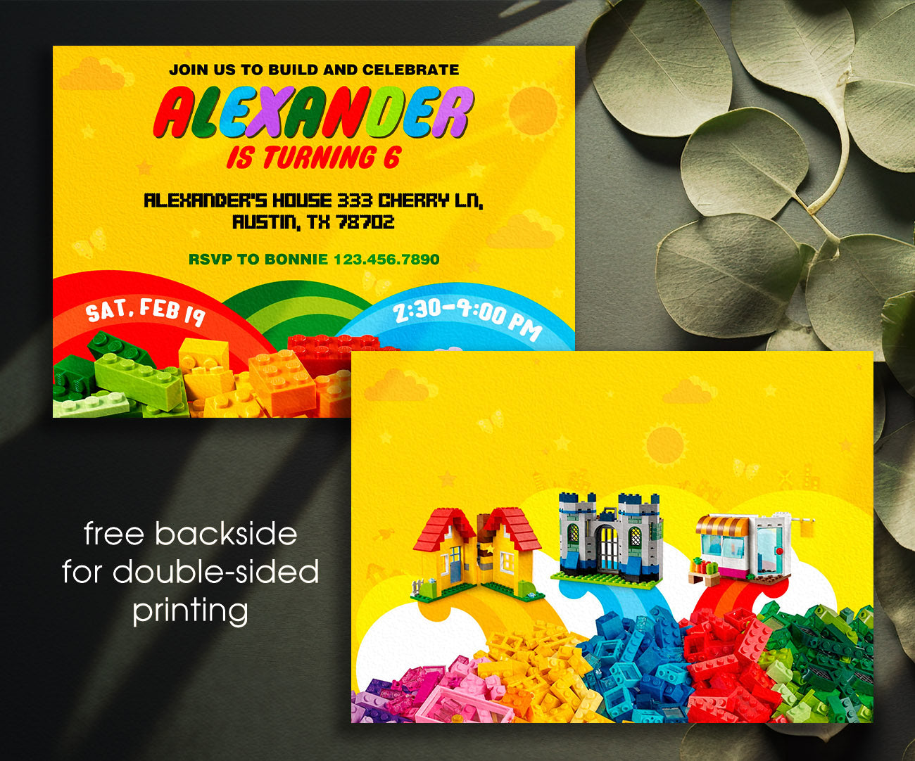 Lego customizable invitation template | Share or Print | AJ659
