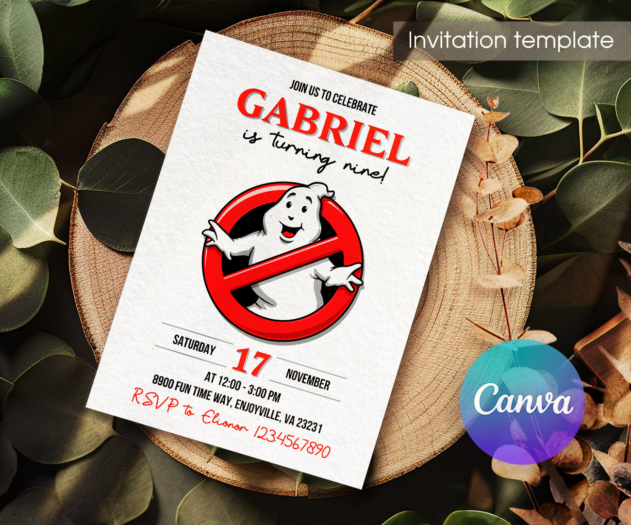 Ghostbusters customizable invitation template | Share or Print | RR416