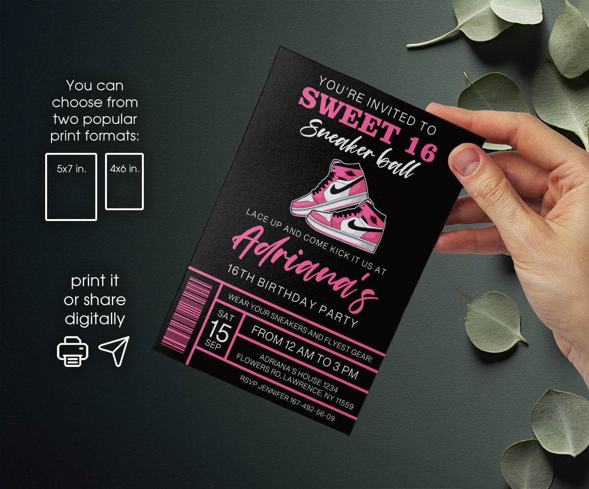 Sneaker Ball Air Jordan Nike customizable invitation template | Share or Print | MH256