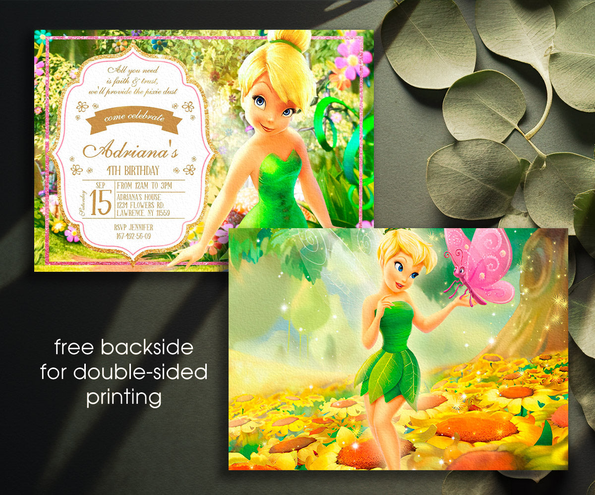 Tinker Bell Fairy Princess customizable invitation template | Share or Print | girl | ES840