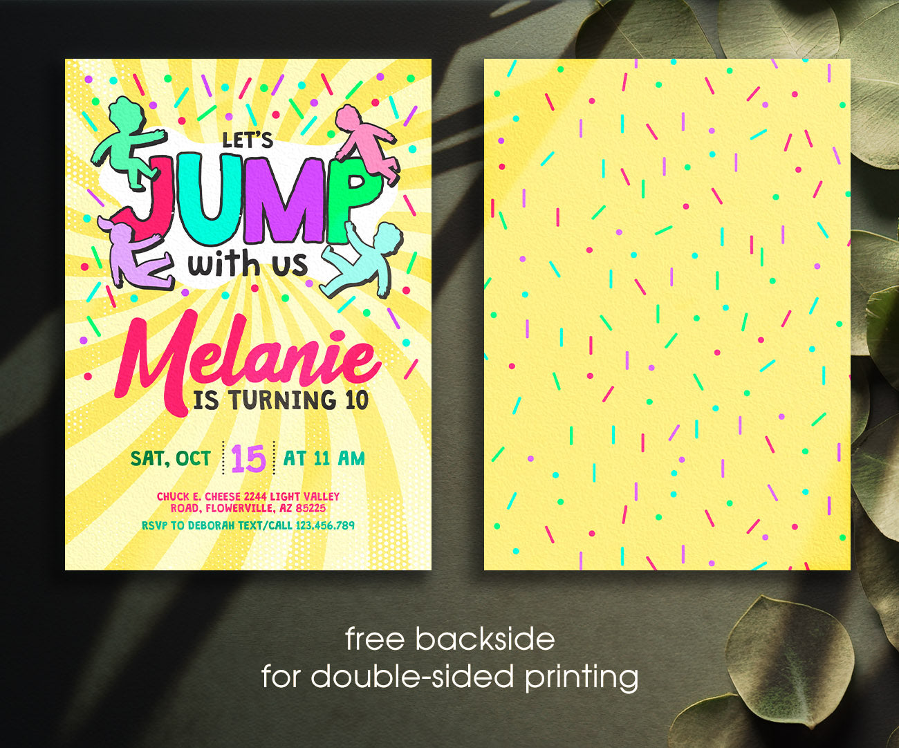 Trampoline Jump Party customizable invitation template | Share or Print | AK165