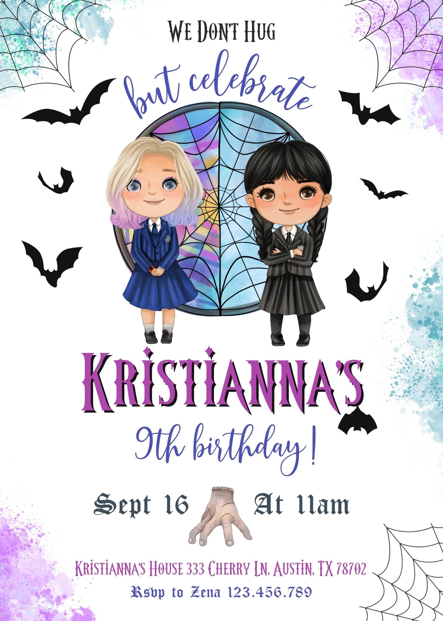 Wednesday Addams customizable invitation template | Share or Print | girl | TB207