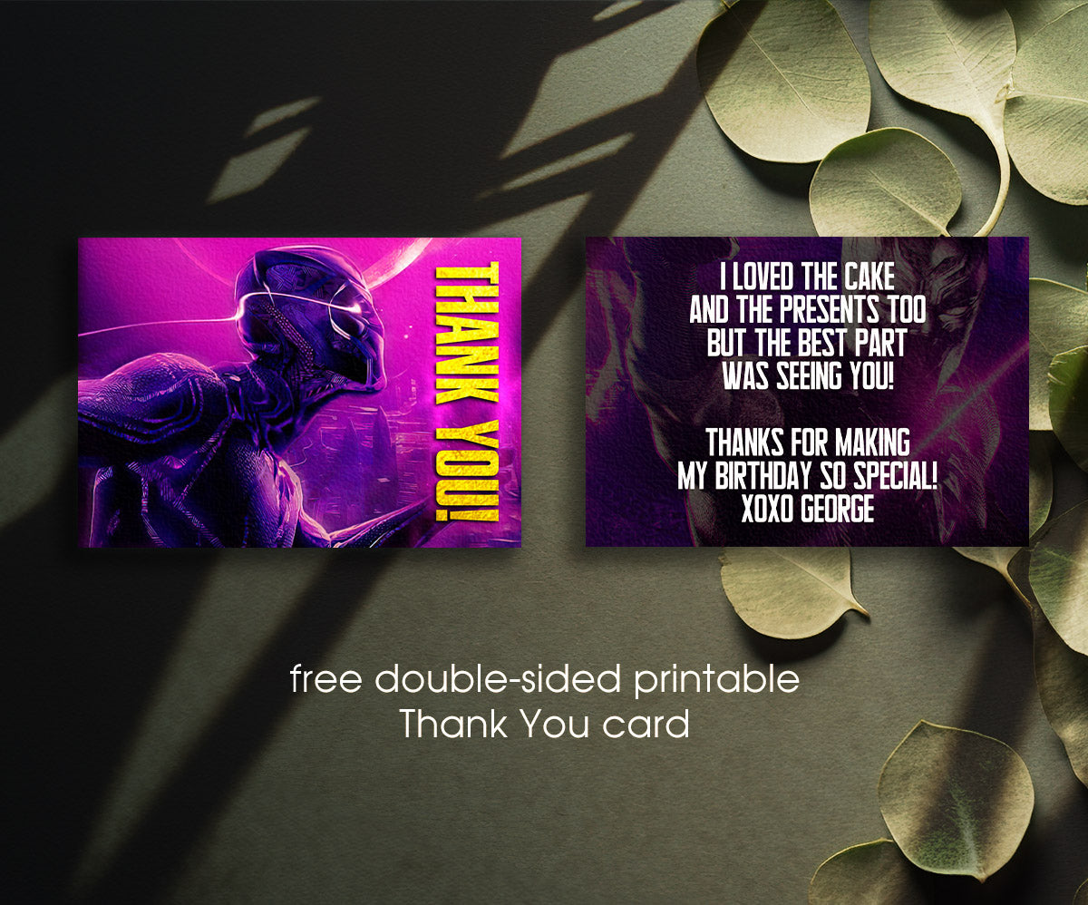 Black Panther Superhero Marvel customizable invitation template | Share or Print | boy | DK191