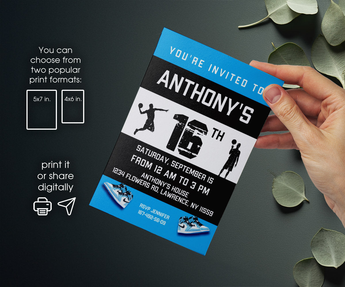Sneaker Ball Air Jordan Nike customizable invitation template | Share or Print | TH647