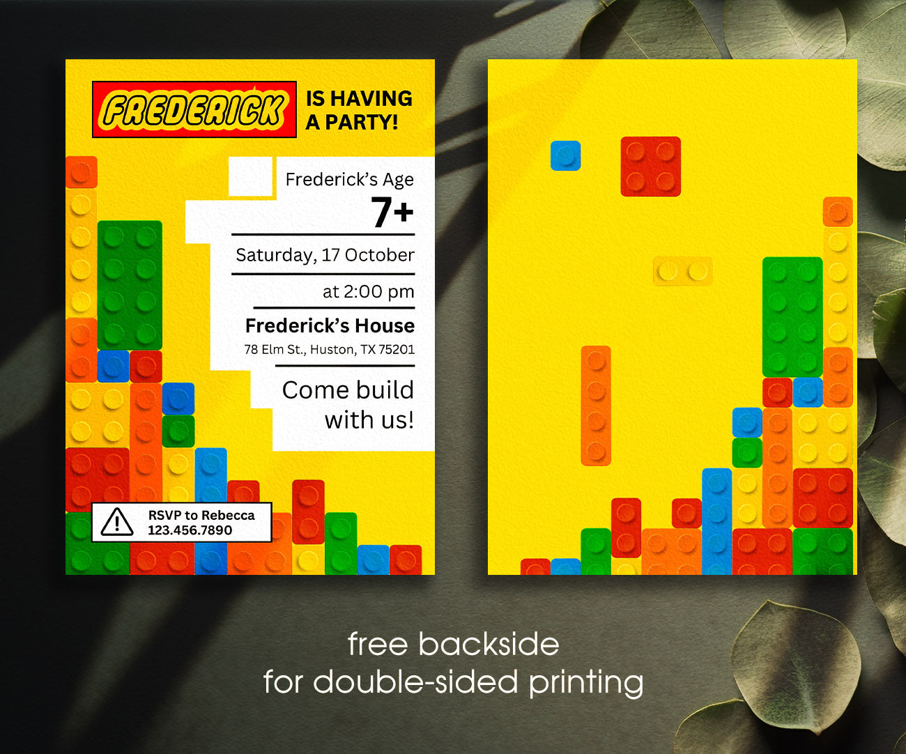 Lego customizable invitation template | Share or Print | AZ879