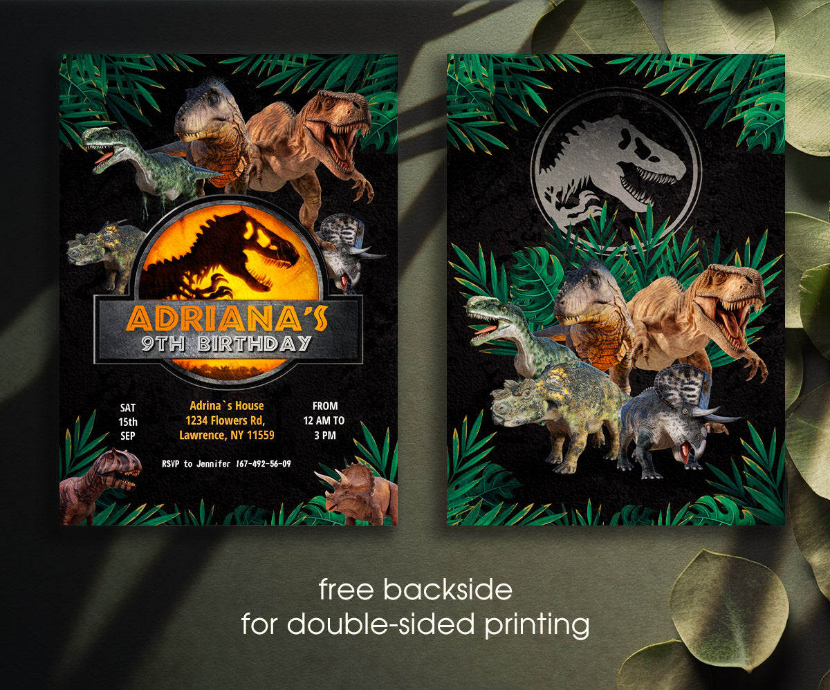 Jurassic World Dinosaur customizable invitation template | Share or Print | XM835